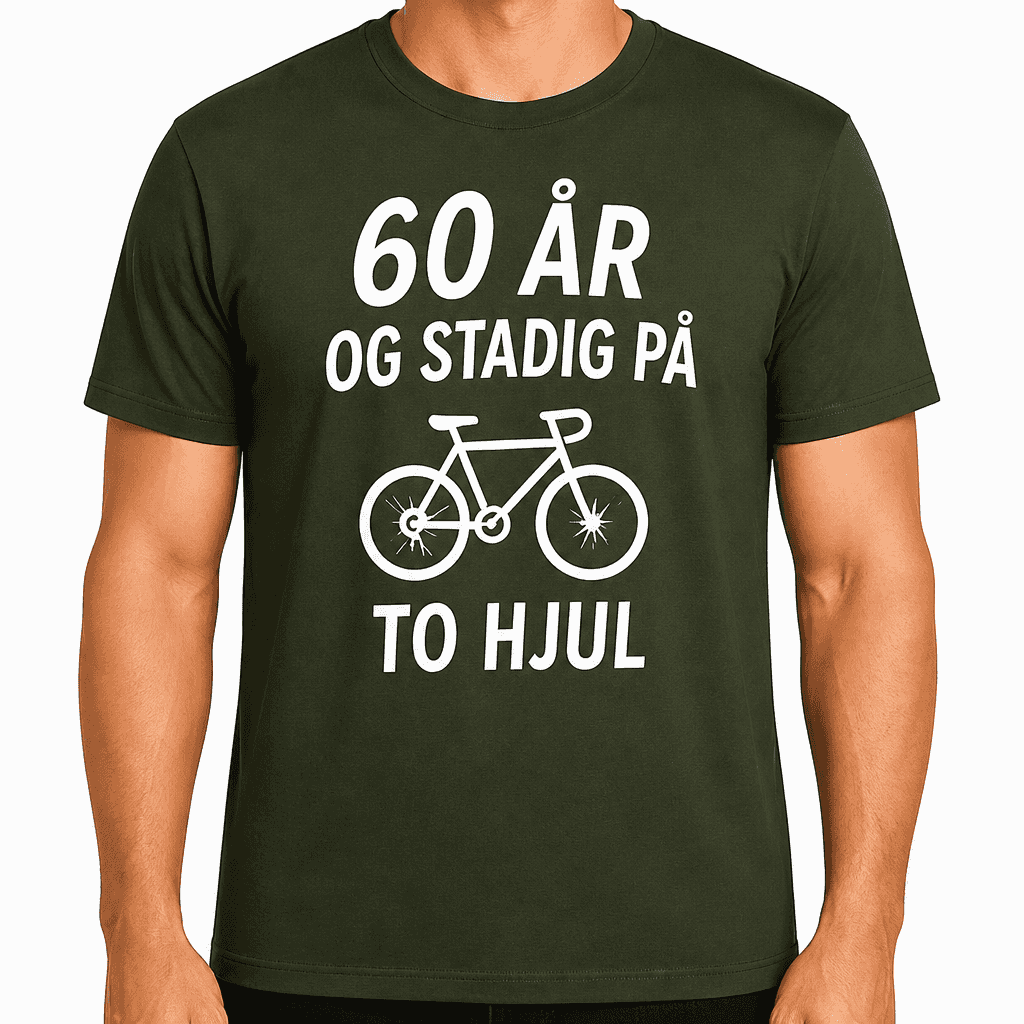 T-shirt til 60 års fødselsdag – 60 år og stadig på to hjul