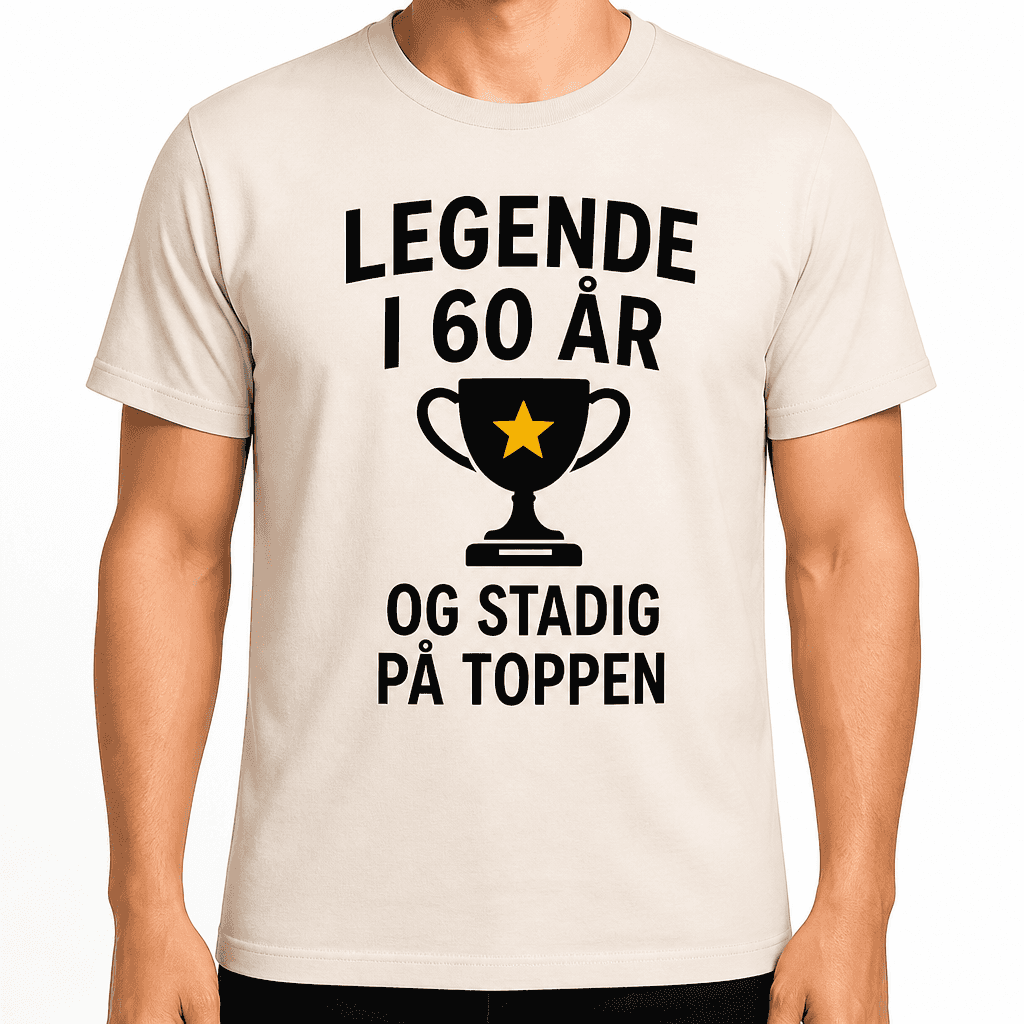 T-shirt til 60 års fødselsdag – Legende i 60 år og stadig på toppen