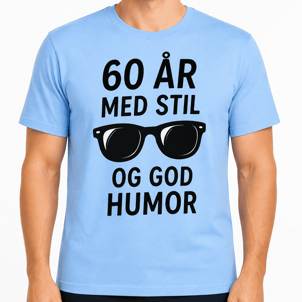 T-shirt til 60 års fødselsdag – 60 år med stil og god humor