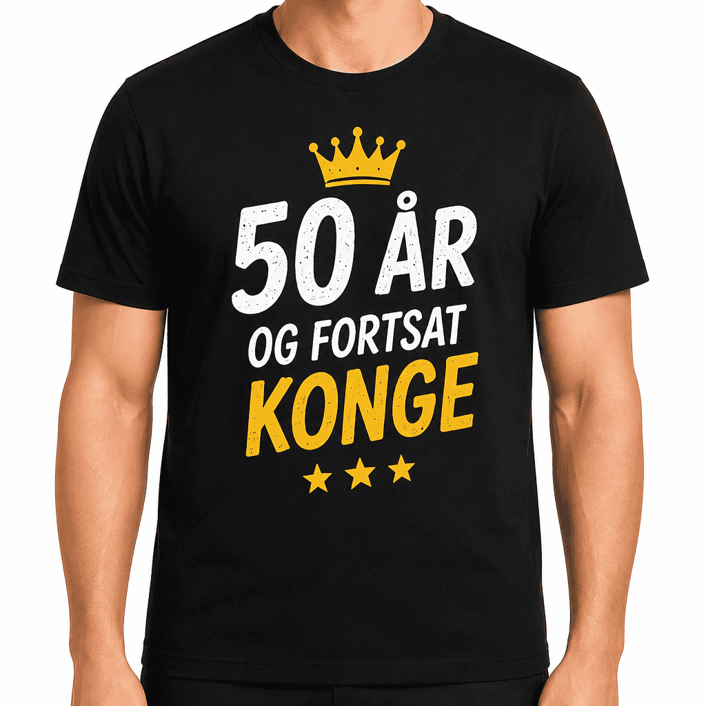 T-shirt til 50 års fødselsdag – 50 år og fortsat konge