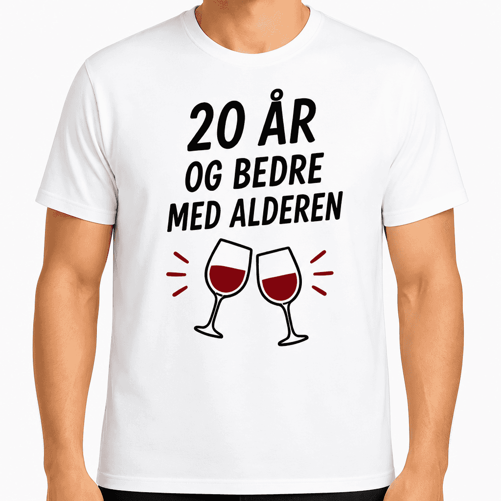 T-shirt til 20 års fødselsdag – 20 år og bedre med alderen