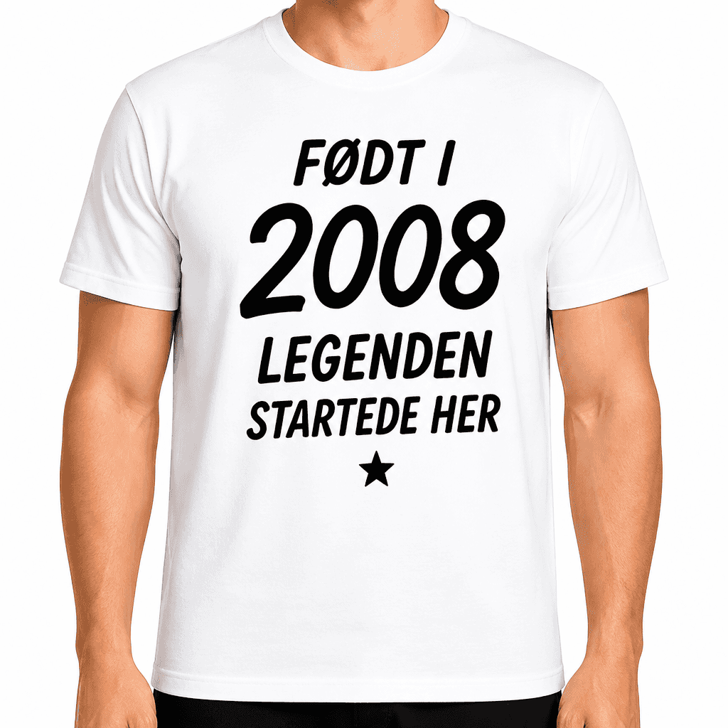 T-shirt til 18 års fødselsdag – Født i 2008 legenden startede her