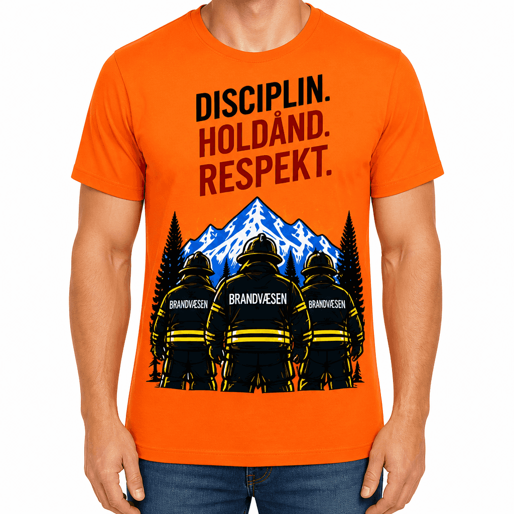 Brandmand T-shirt – Disciplin. Holdånd. Respekt.