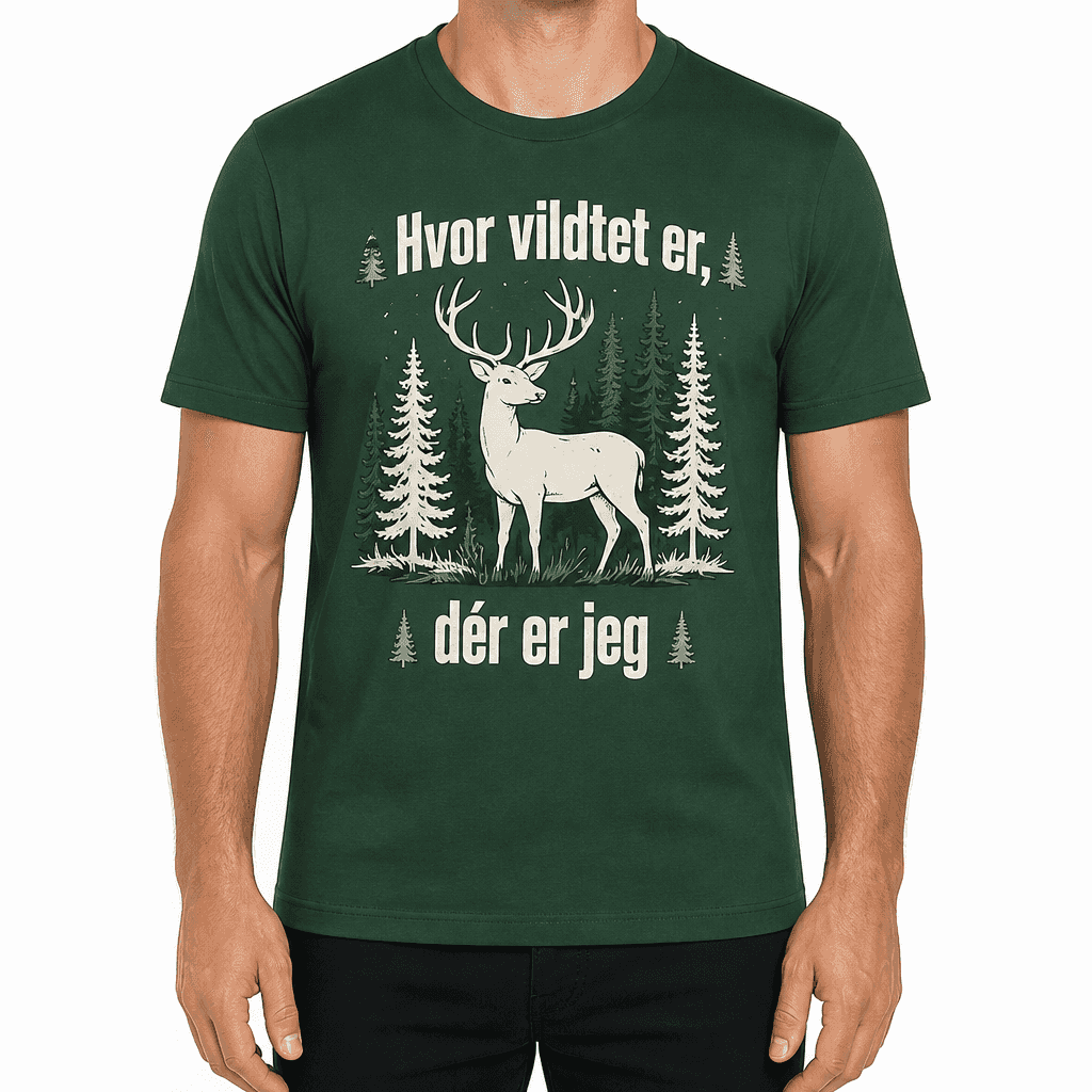 Jæger T-shirt – Hvor vildtet er, dér er jeg
