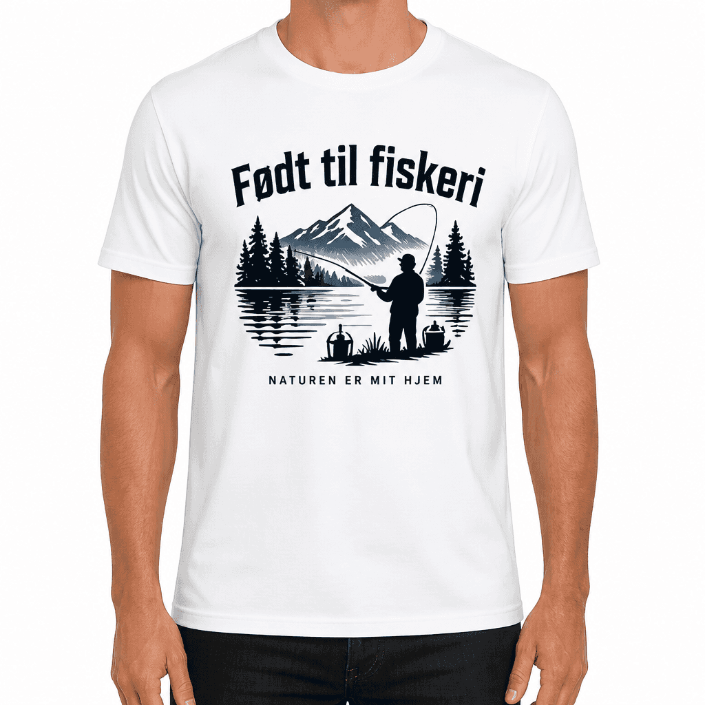 Fisker T-shirt – Født til fiskeri