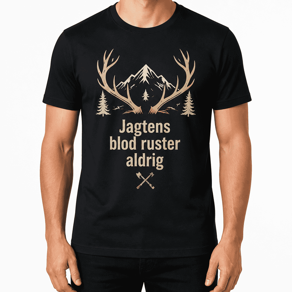 Jæger T-shirt – Jagtens blod ruster aldrig