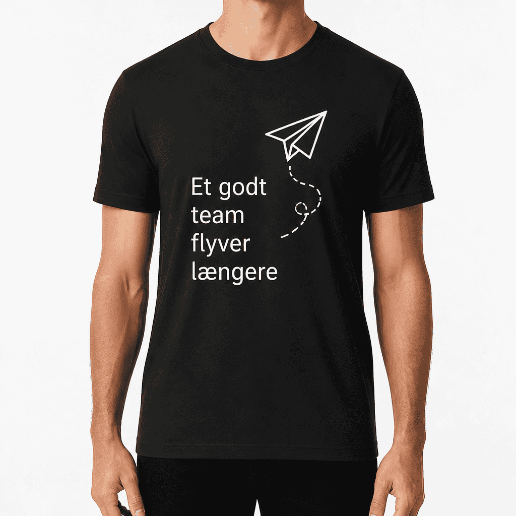 T-shirt til kollega – Et godt team flyver længere