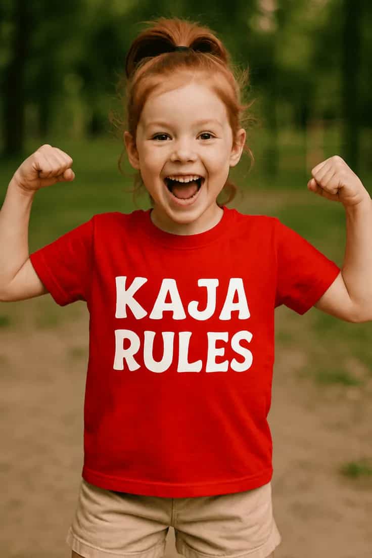 Børne t-shirt Rules med navn – KAJA RULES