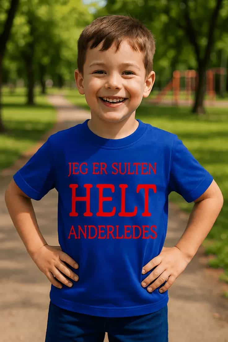 Børne t-shirt Sulten og anderledes – JEG ER SULTEN