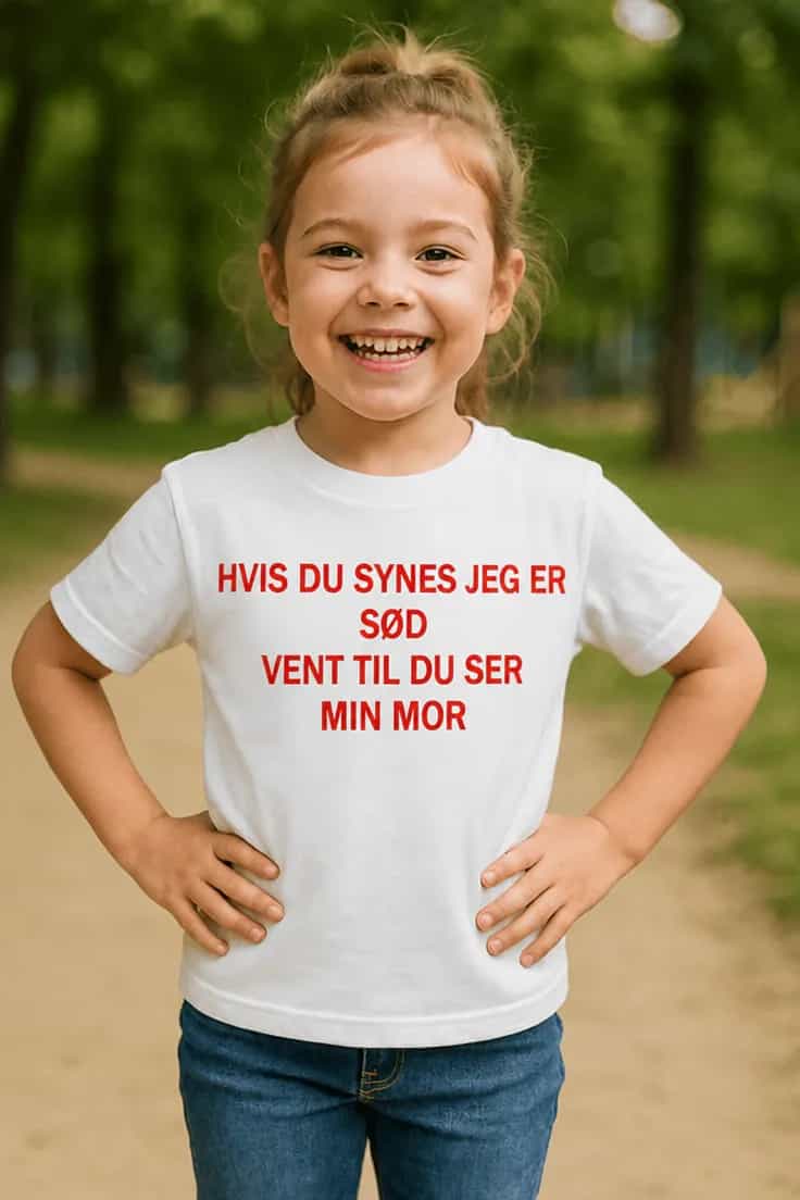 Børne t-shirt Vent til du ser mor