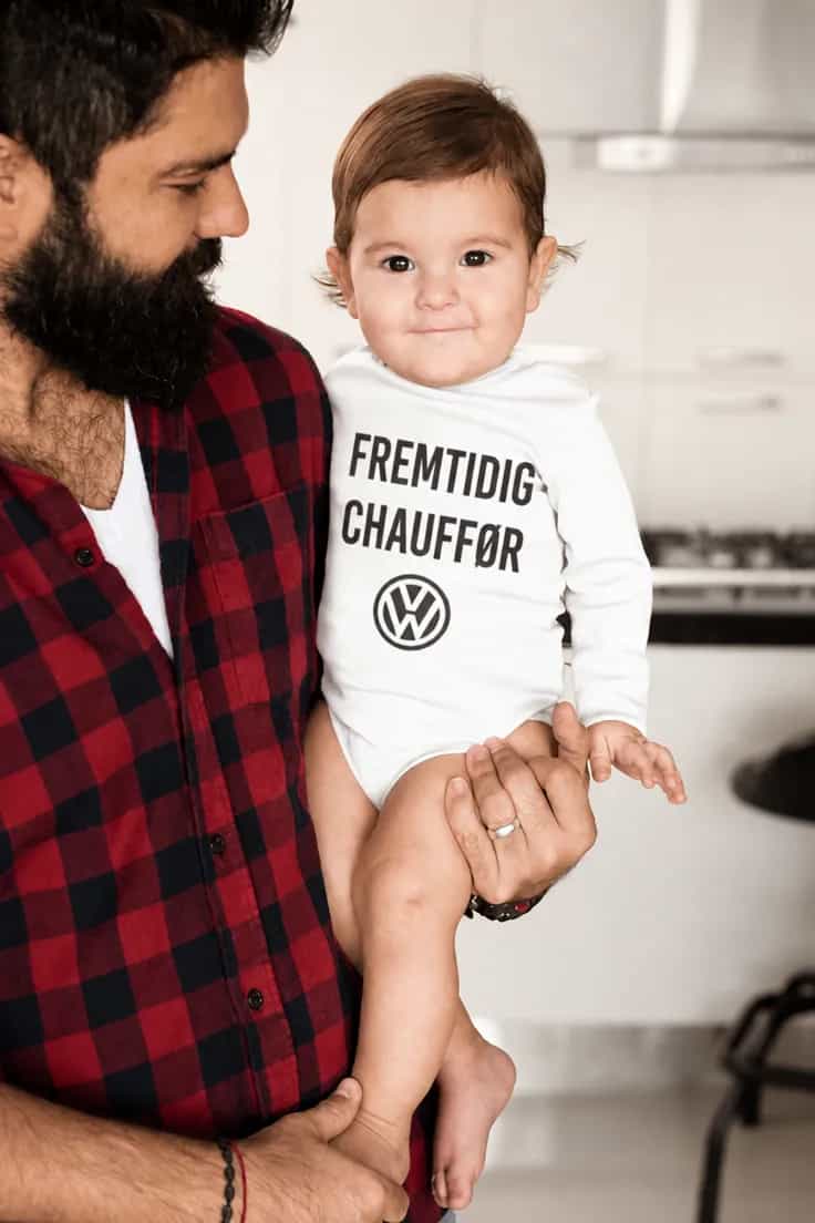 Baby-body Fremtidig chauffør med ønsket bilmærke