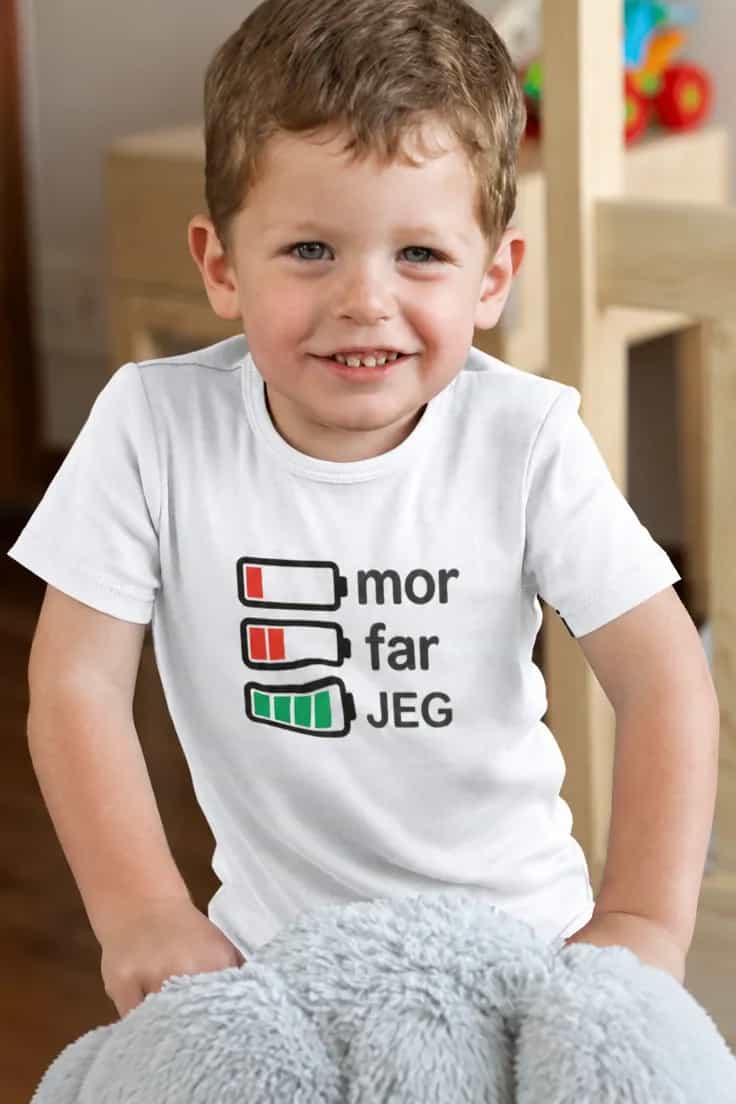Baby-body Tomt batteri mor far jeg | mor far JEG