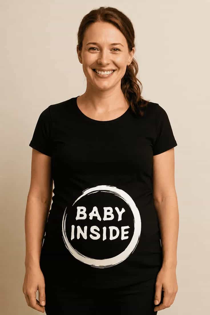 Gravid t-shirt Baby inside cirkel – BABY INSIDE