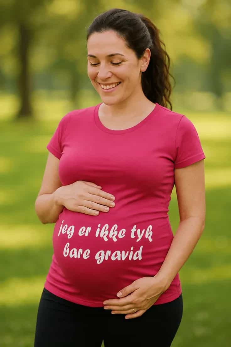 Gravid t-shirt jeg er ikke tyk bare gravid