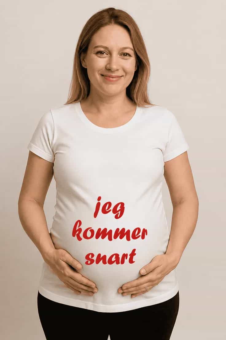 Gravid t-shirt Jeg kommer snart