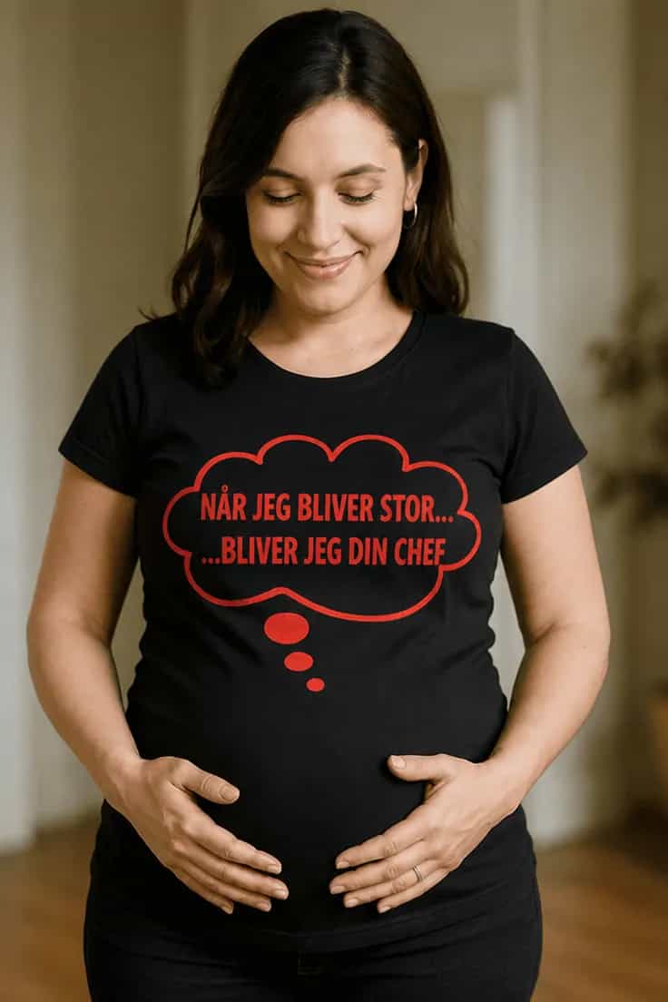 Gravid t-shirt Når jeg bliver chef – NÅR JEG BLIVER