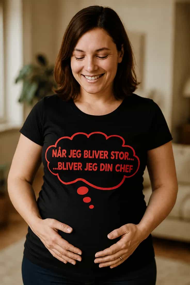 Gravid t-shirt Når jeg bliver stor – NÅR JEG BLI