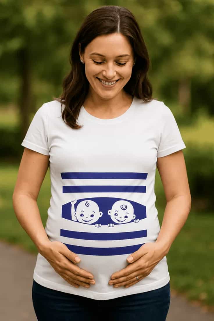 Gravid t-shirt Titte bøh tvillinger