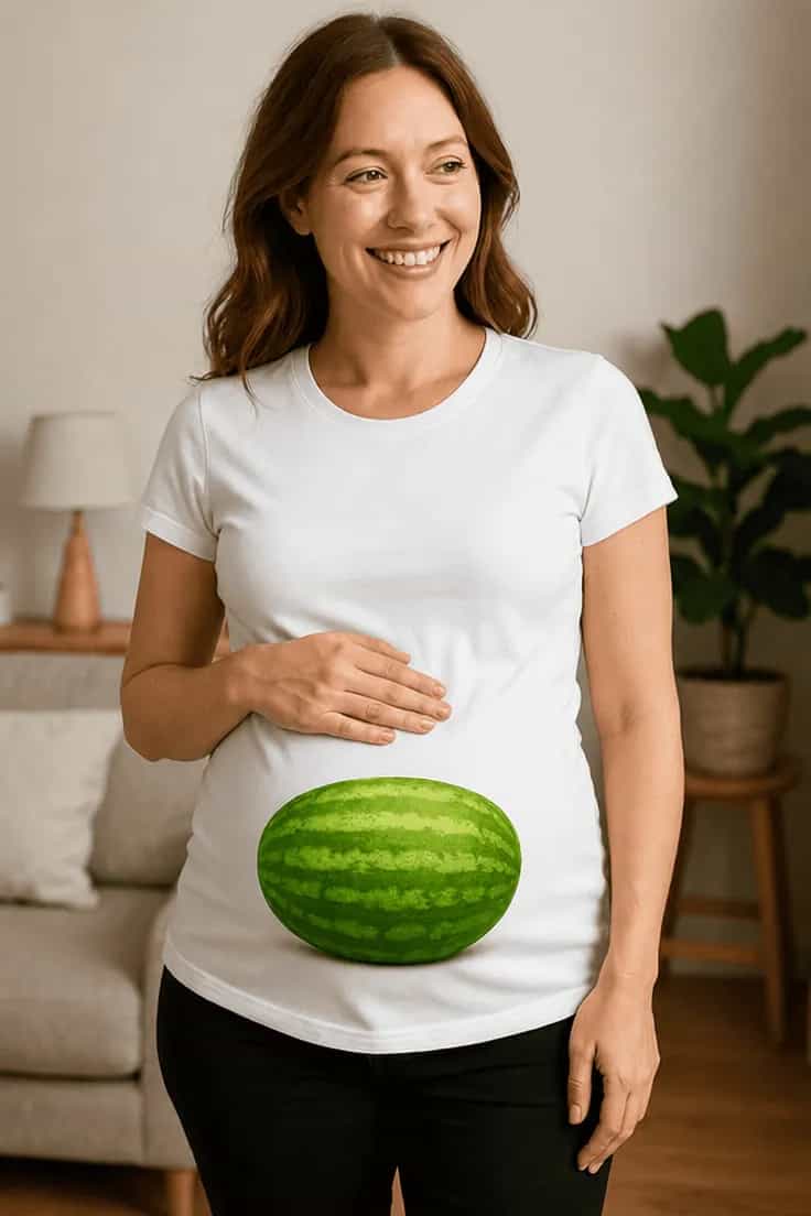 Gravid t-shirt Vandmelon - sjov gave til gravid