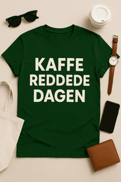Kaffe reddede dagen - Sjov T-shirt