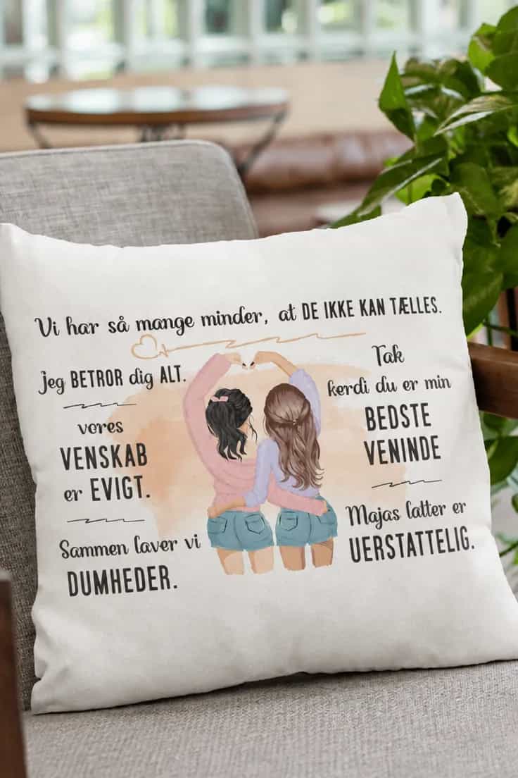 Pyntepude bedste veninde med navn – BEDSTE VENINDE