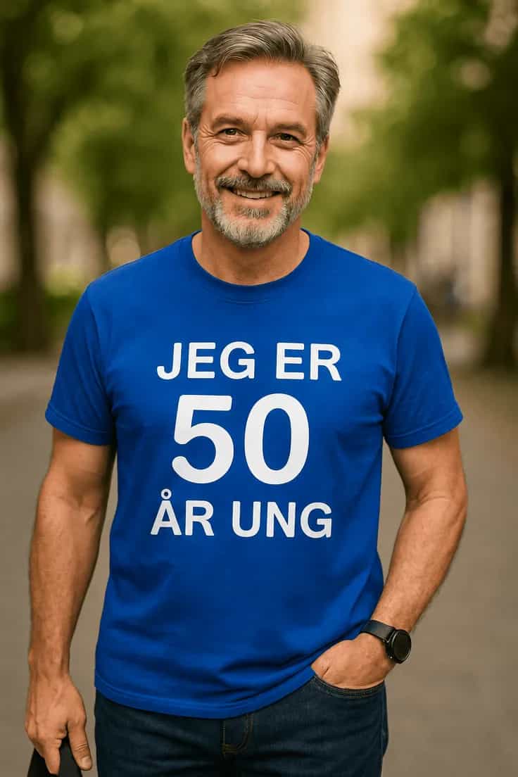 Sjov t-shirt 50 år ung