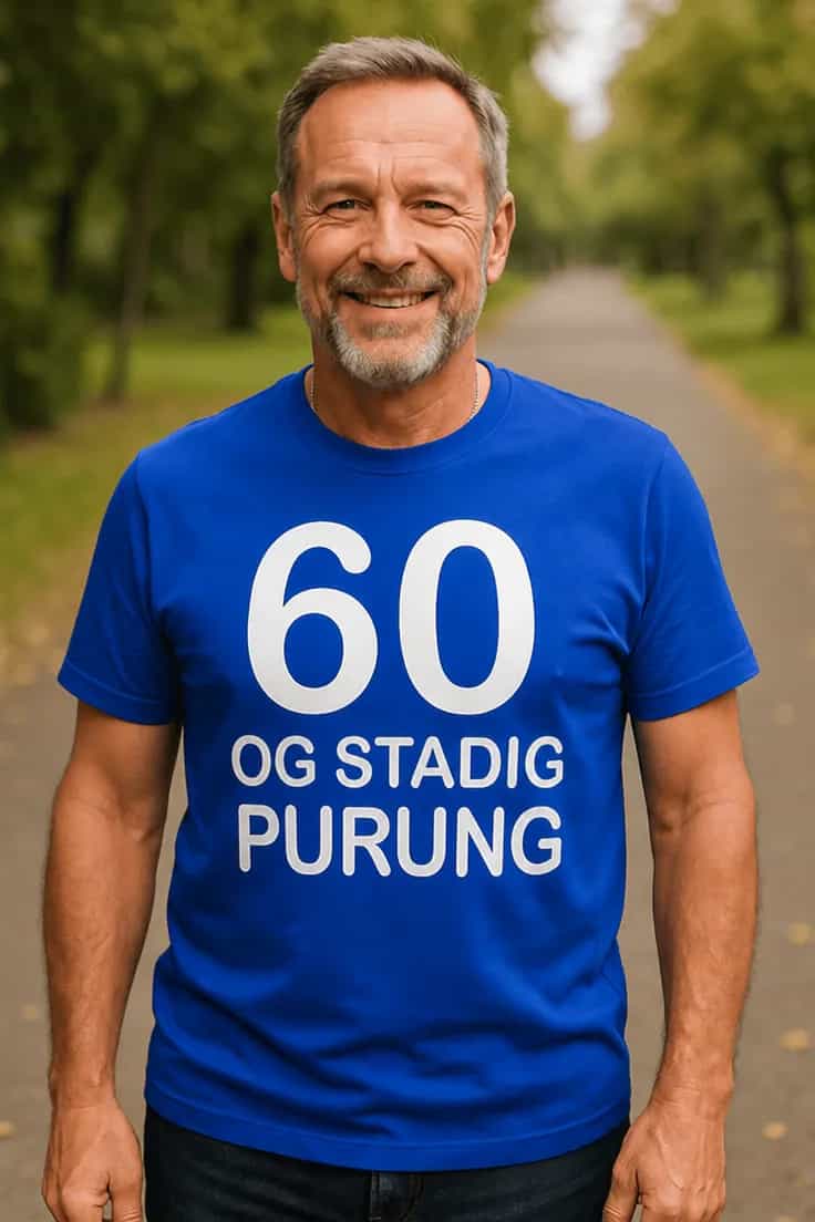 Sjov t-shirt 60 og stadig purung - 60 OG STADIG PURUNG