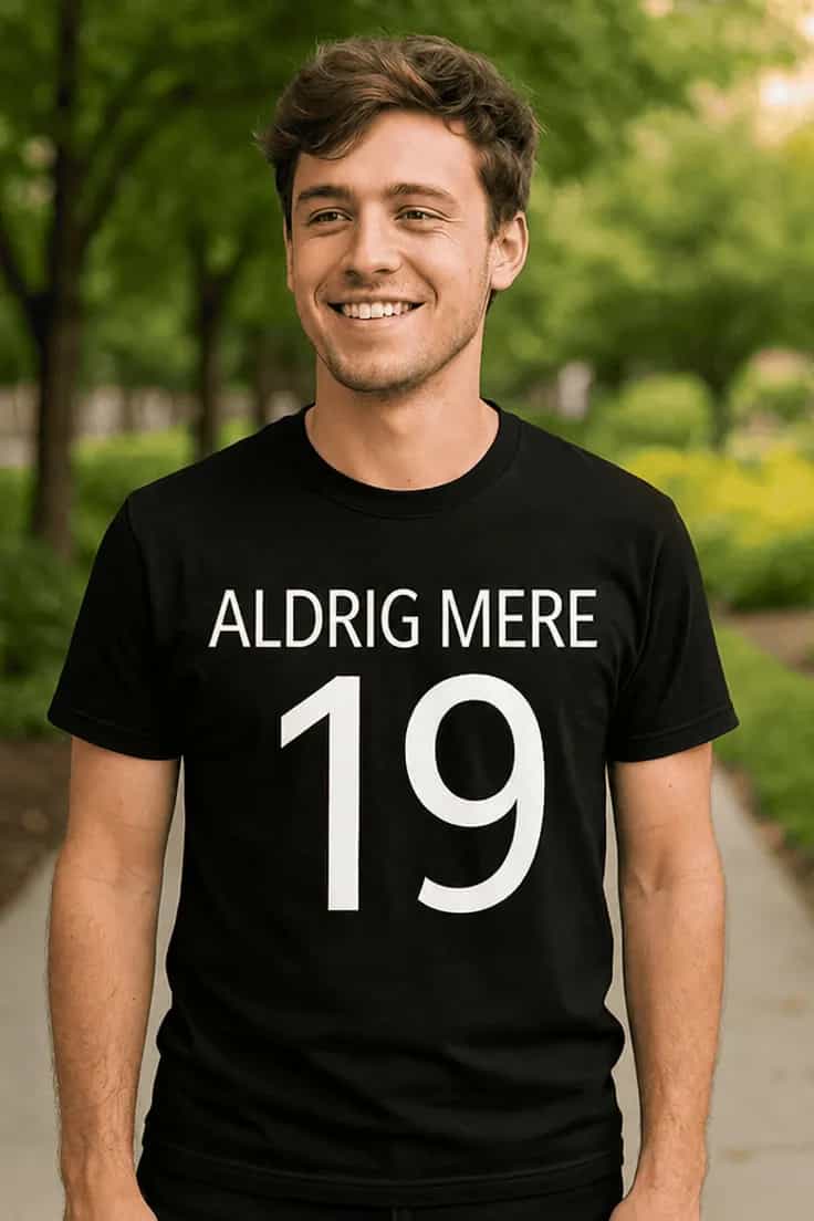 Sjov t-shirt Aldrig mere 19 – ALDRIG MERE 19