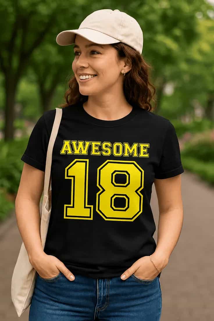 Sjov t-shirt Awesome 18 – AWESOME 18