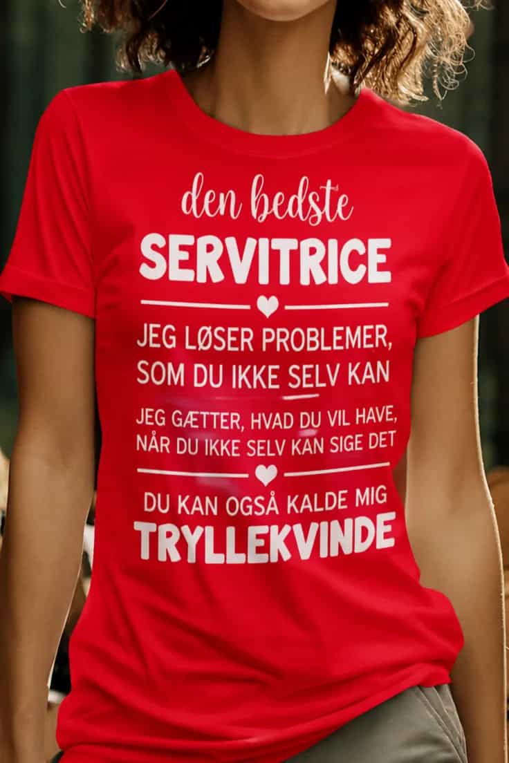Sjov t-shirt Bedste servitrice | Trøje med humor