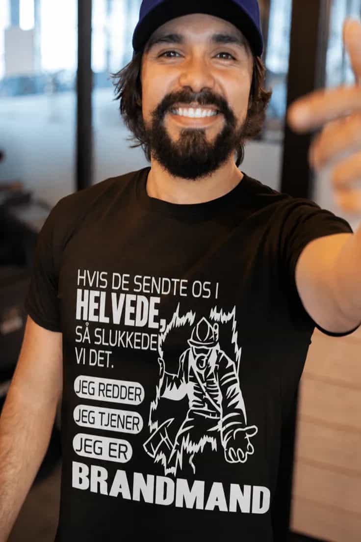 Sjov t-shirt Brandmand i helvede - HVIS DE SENDTE