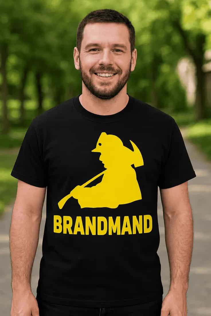Sjov t-shirt Brandmand omrids BRANDMAND