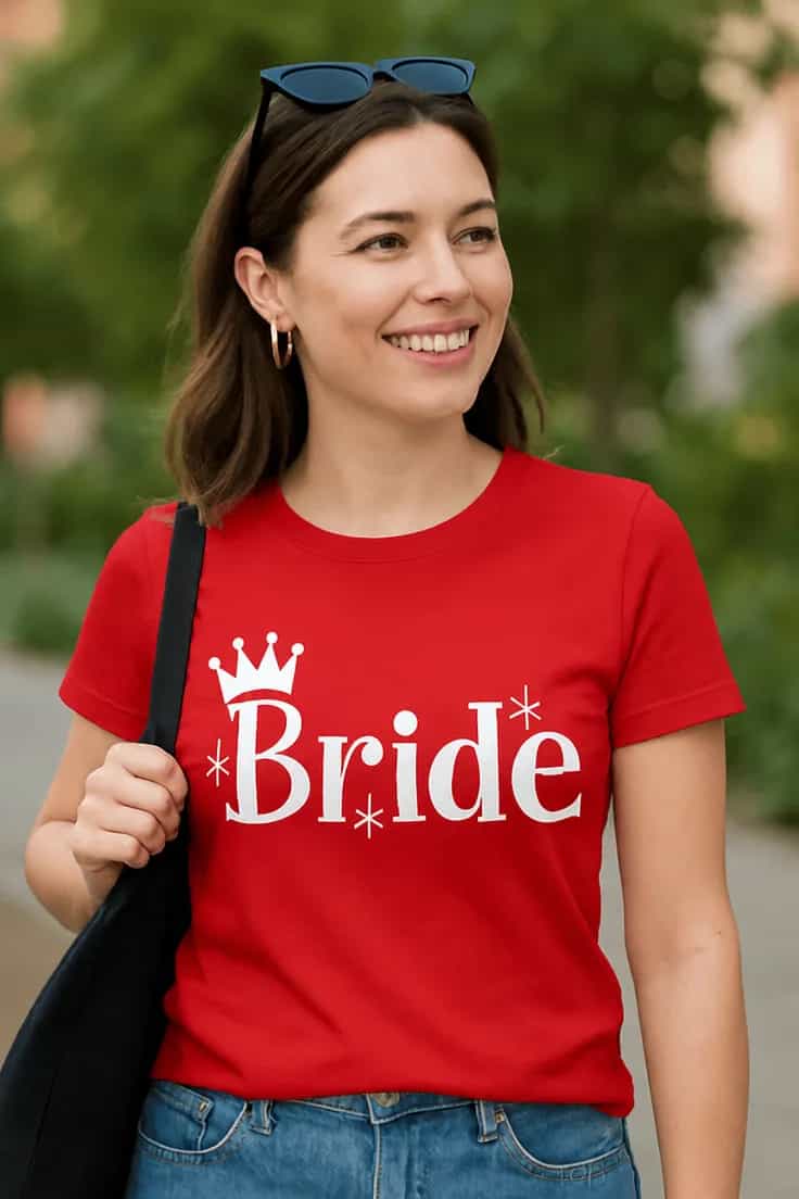 Sjov t-shirt Brud med krone - Bride
