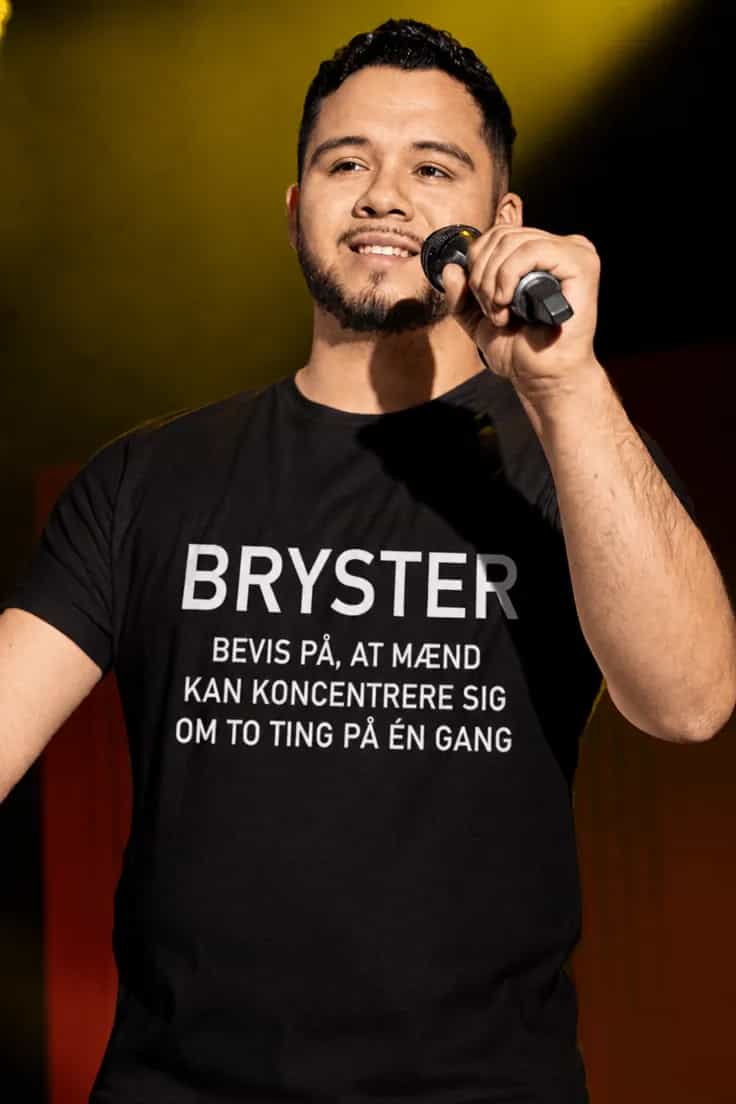 Sjov t-shirt Bryster og fokus – BRYSTER