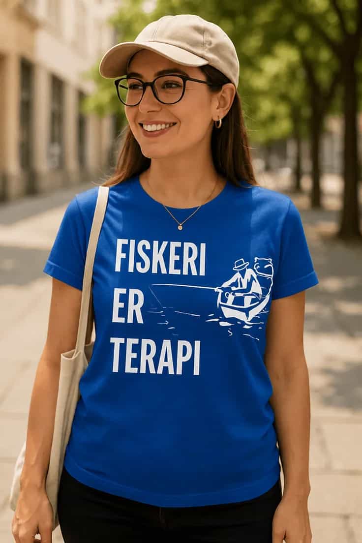 Sjov t-shirt Fiskeri er terapi | FISKERI ER TERAPI