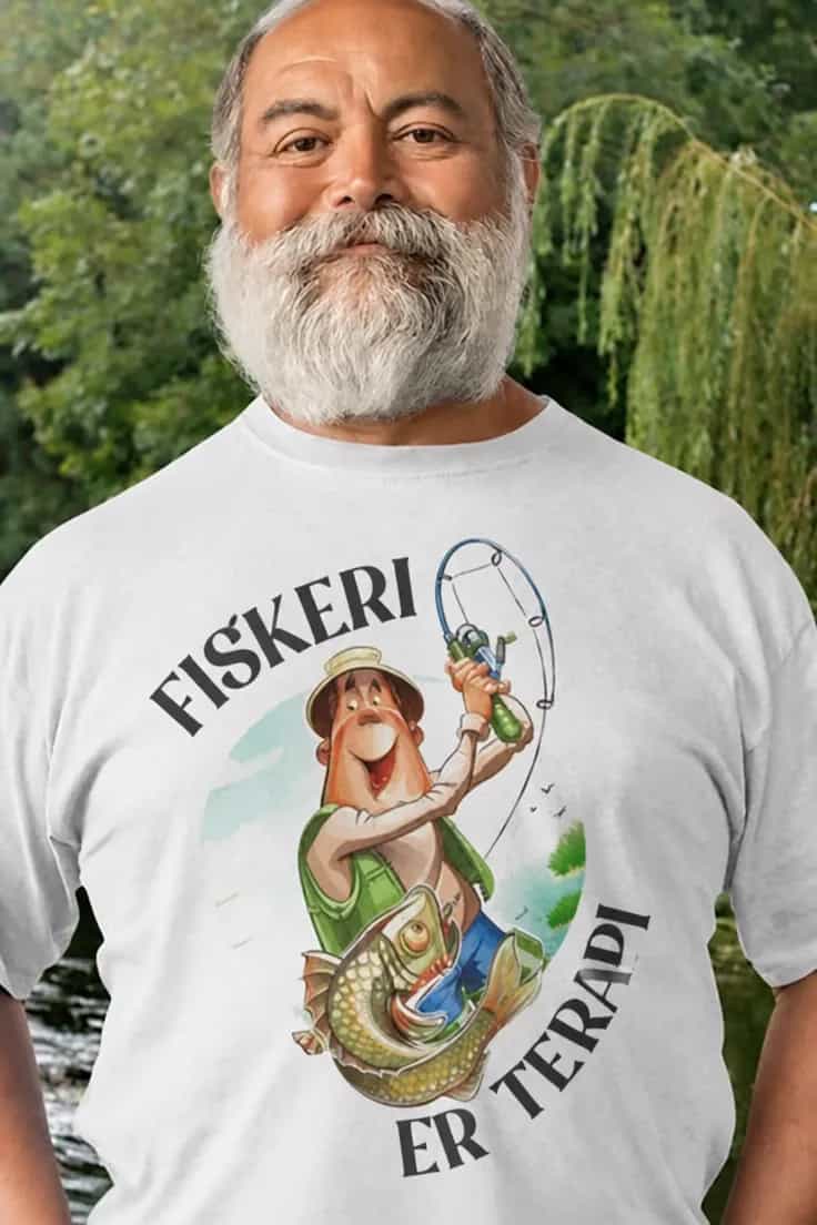 Sjov t-shirt Fiskeri er terapi - FISKERI ER TERAPI