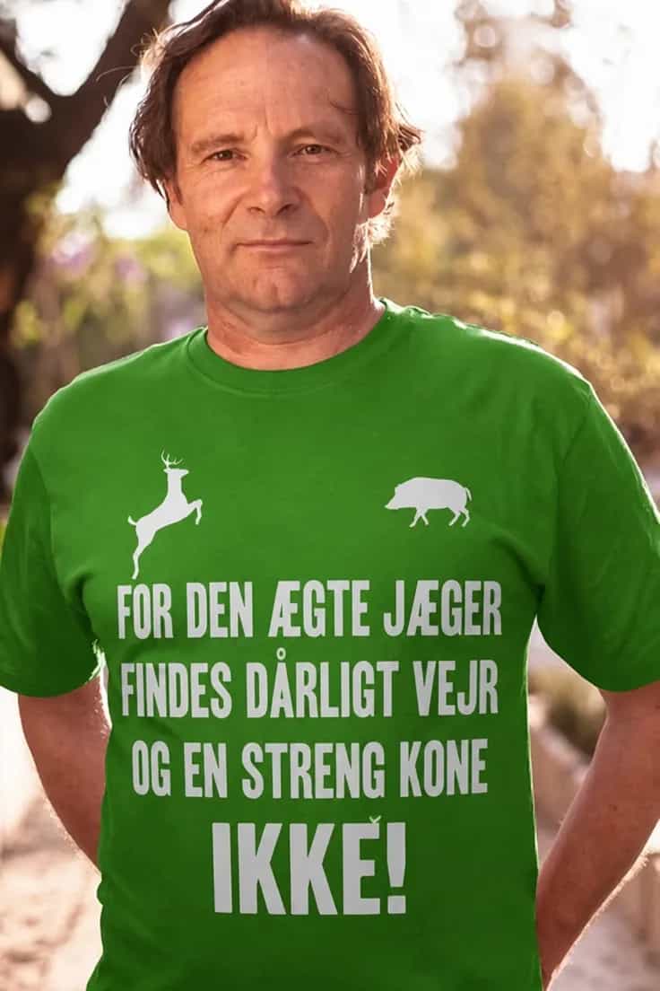 Sjov t-shirt Ægte jæger streng kone