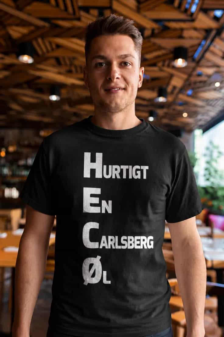 Sjov t-shirt Hurtigt en Carlsberg øl – HURTIGT