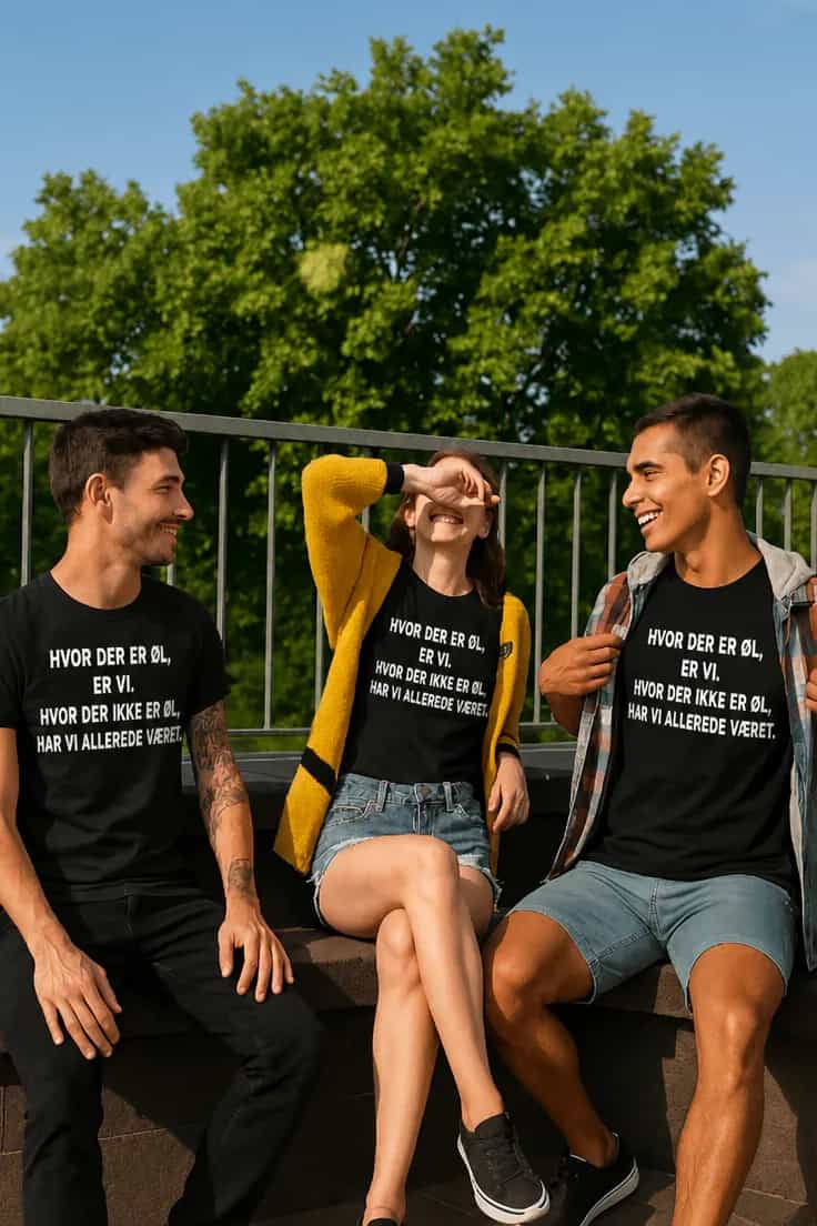 Sjov t-shirt Hvor der er øl – HVOR DER ER ØL,
