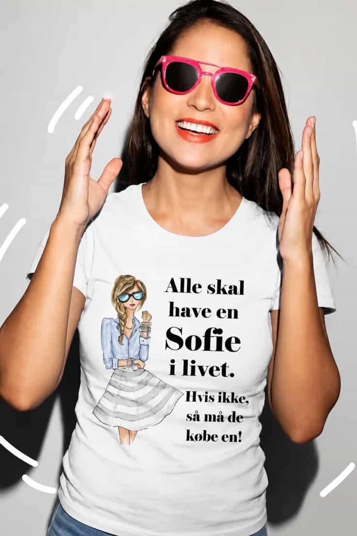 Sjov t-shirt Køb en Sofie med navn