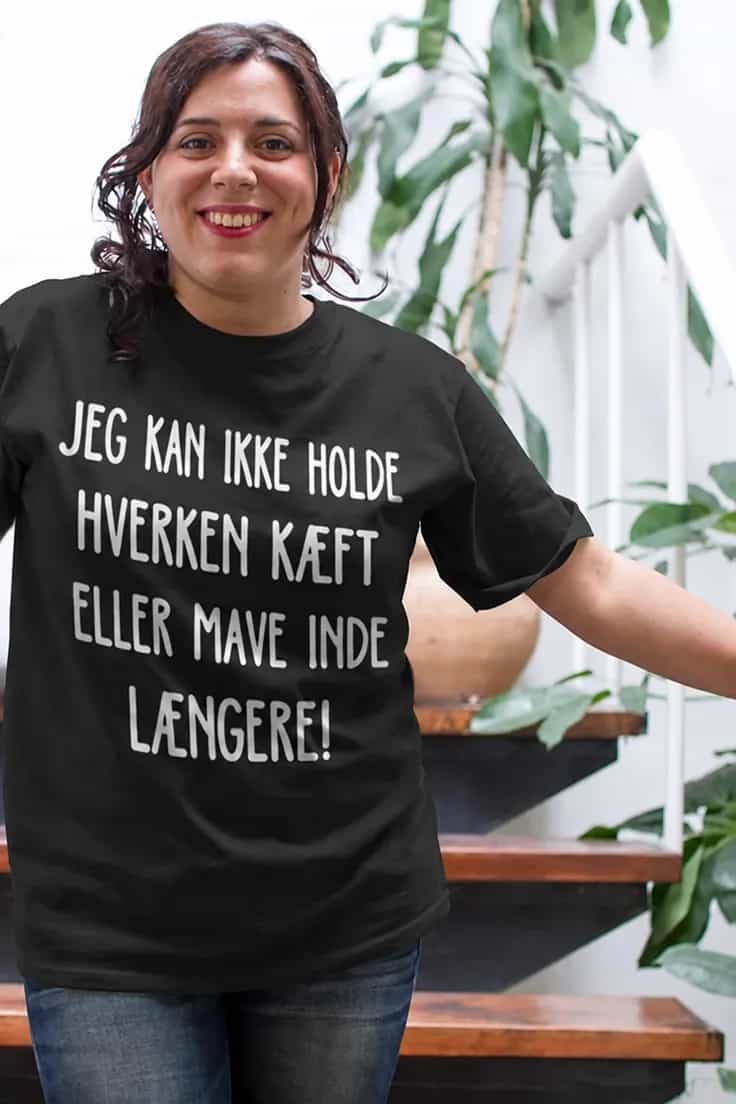 Sjov t-shirt Kan ikke holde kæft – JEG KAN IKKE