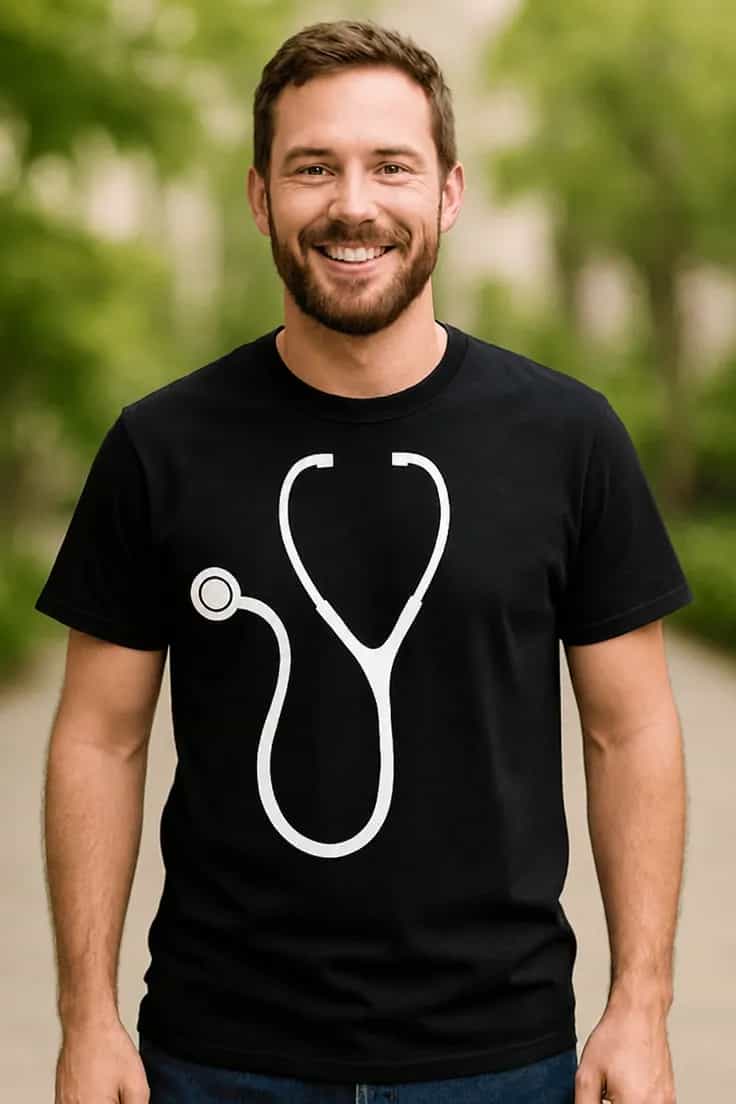 Sjov t-shirt læge – gave med grin til hverdagshelt