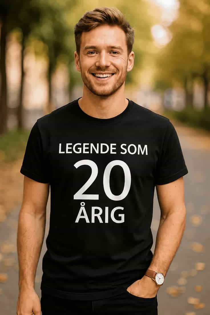 Sjov t-shirt Legende som 20 årig