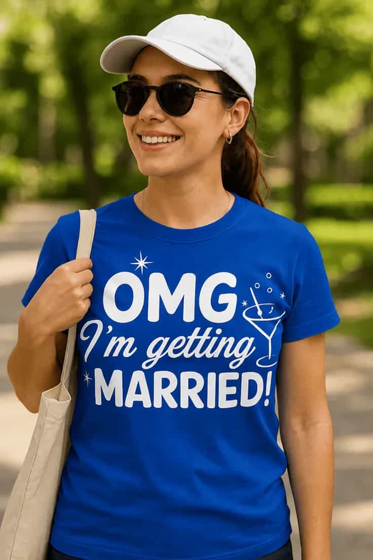 Sjov t-shirt Omg jeg skal giftes - OMG I'm getti