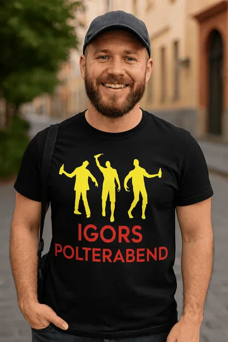 Sjov t-shirt polterabend med navn - IGORS POLTERABEND
