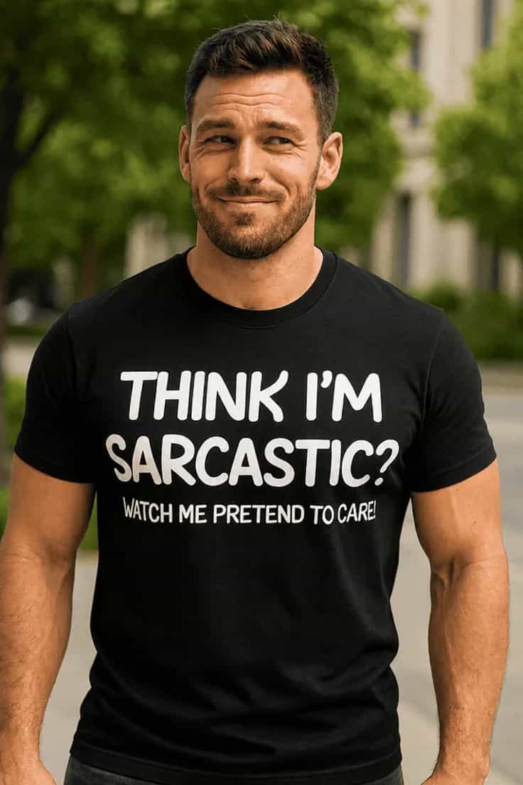 Sjov t-shirt Sarkastisk og ligeglad - THINK I'M