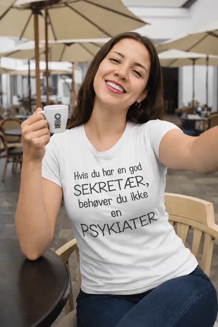 Sjov t-shirt Sekretær som psykiater