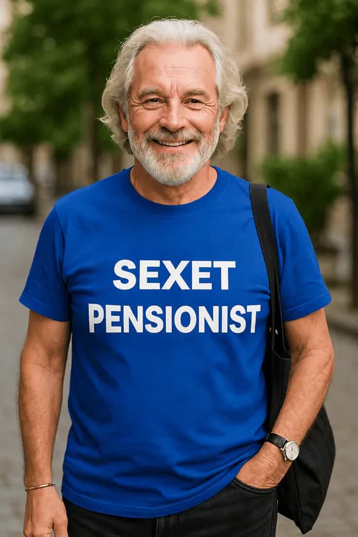 Sjov t-shirt Sexet pensionist - SEXET PENSIONIST