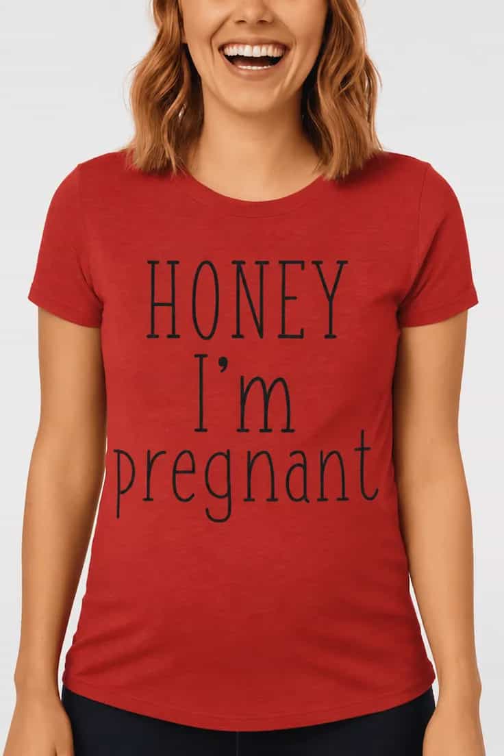 Sjov t-shirt Skat jeg er gravid - HONEY I'm pregnant