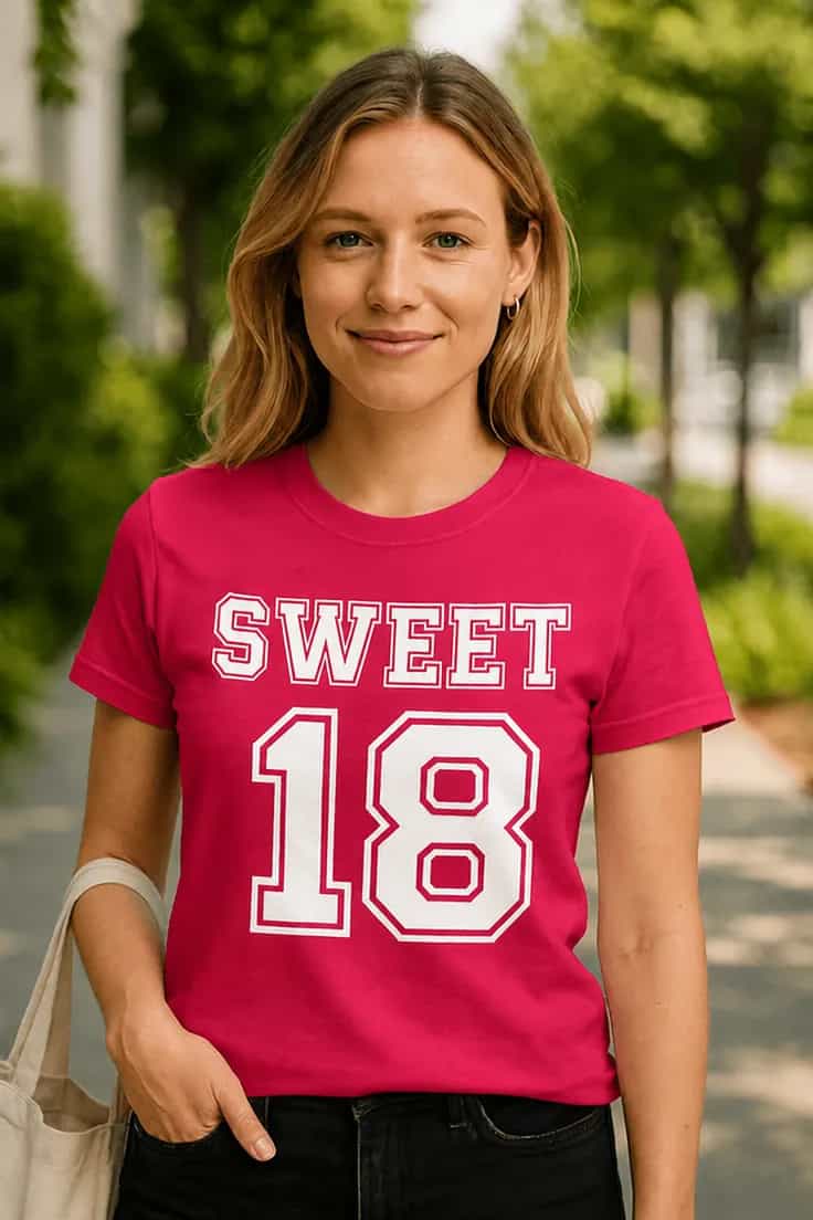 Sjov t-shirt Sweet 18 – SWEET 18